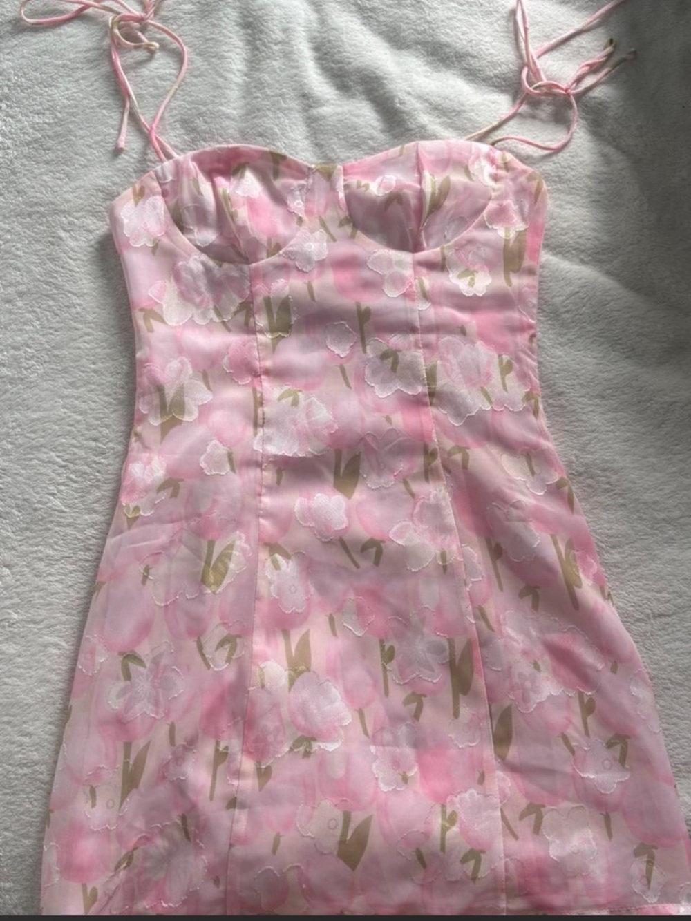 Beginning Boutique Pink Floral Bustier Mini Dress